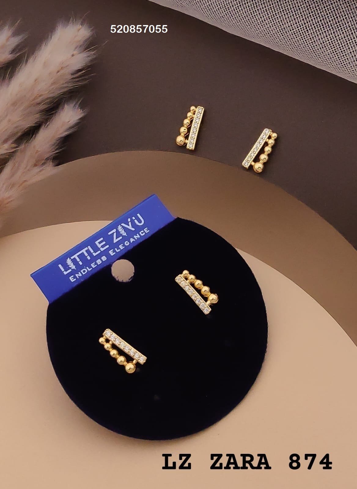 zara 874.jpg ZARA-874 Anti Tarnish Imported Earrings from Kiyu Ziyu by Zyra Creation