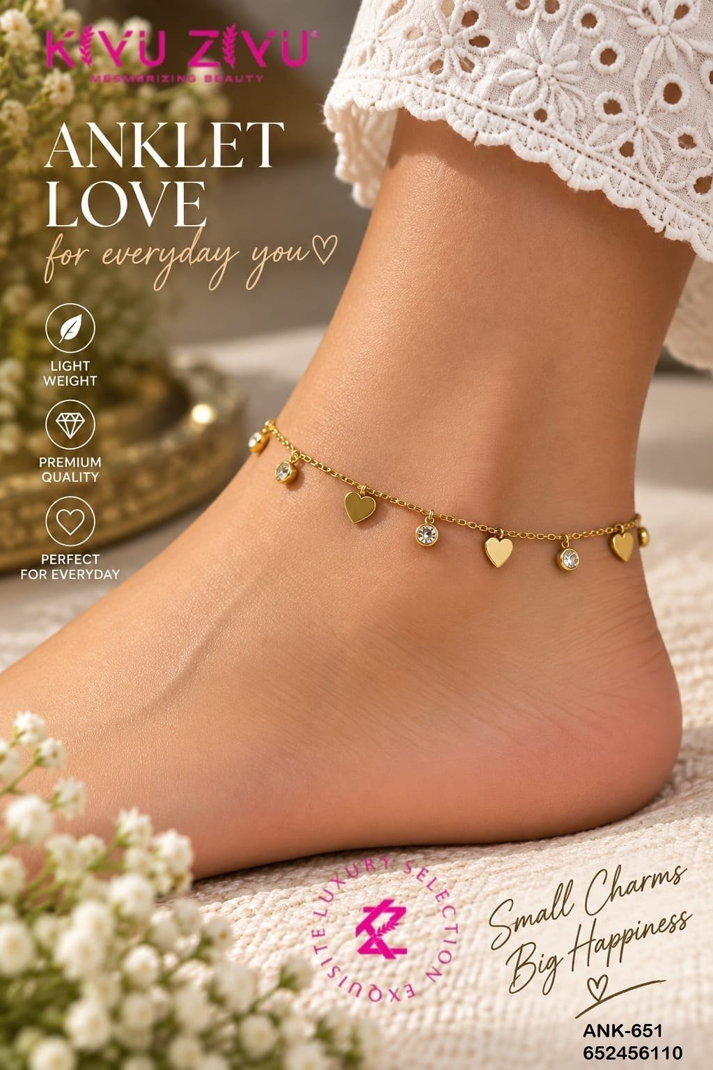ank 651 3.jpg ANK-651 Anti-Tarnish Stainless Steel Anklets from Kiyu Ziyu by Zyra Creation