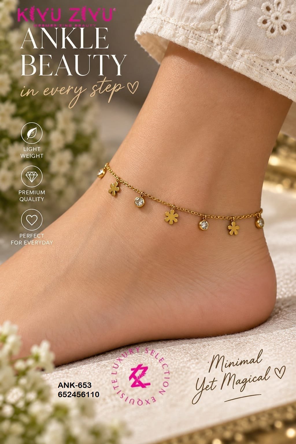 ank 653 3.jpg ANK-653 Anti-Tarnish Stainless Steel Anklets from Kiyu Ziyu by Zyra Creation