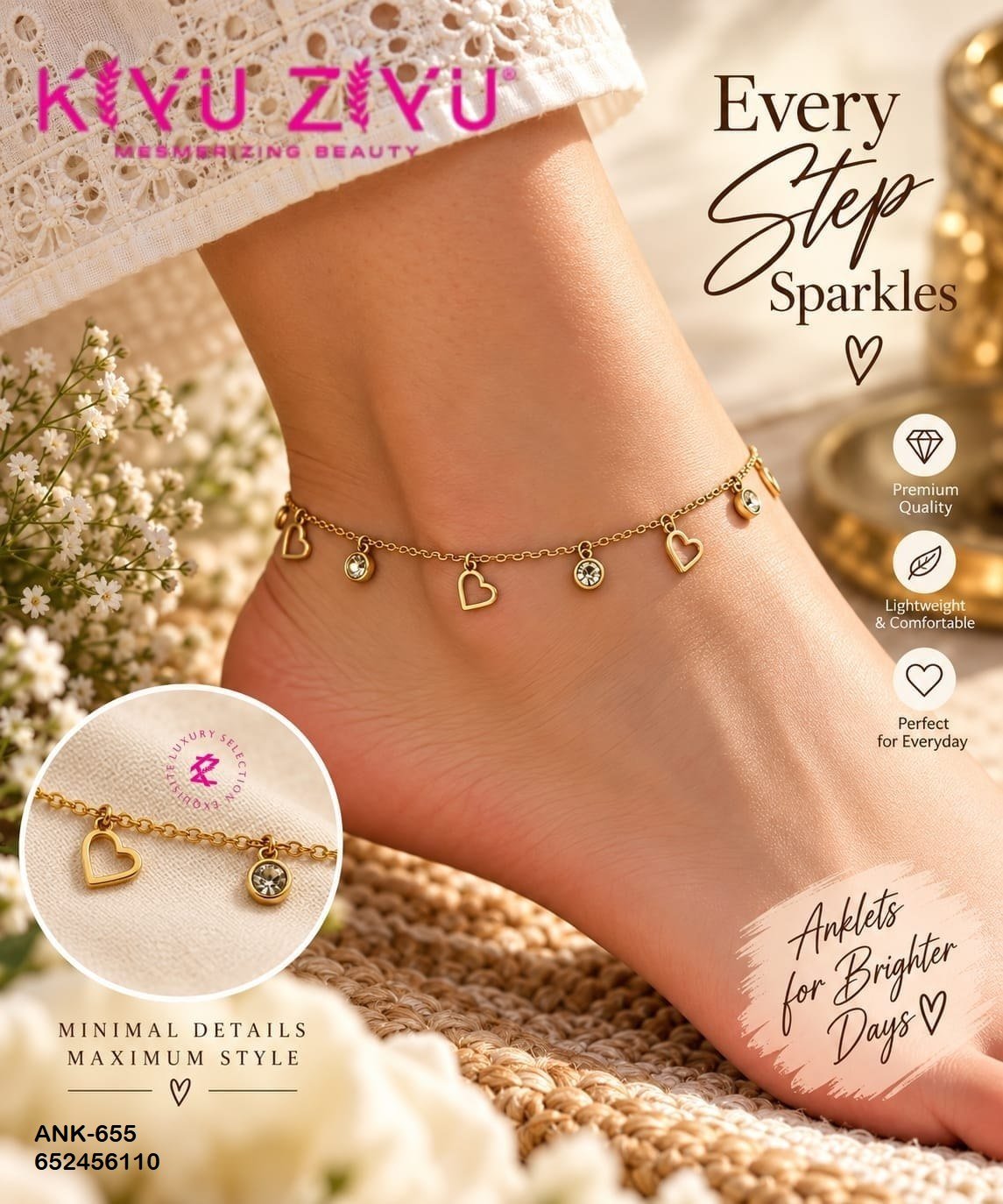 ank 655 2.jpg ANK-655 Anti-Tarnish Stainless Steel Anklets from Kiyu Ziyu by Zyra Creation