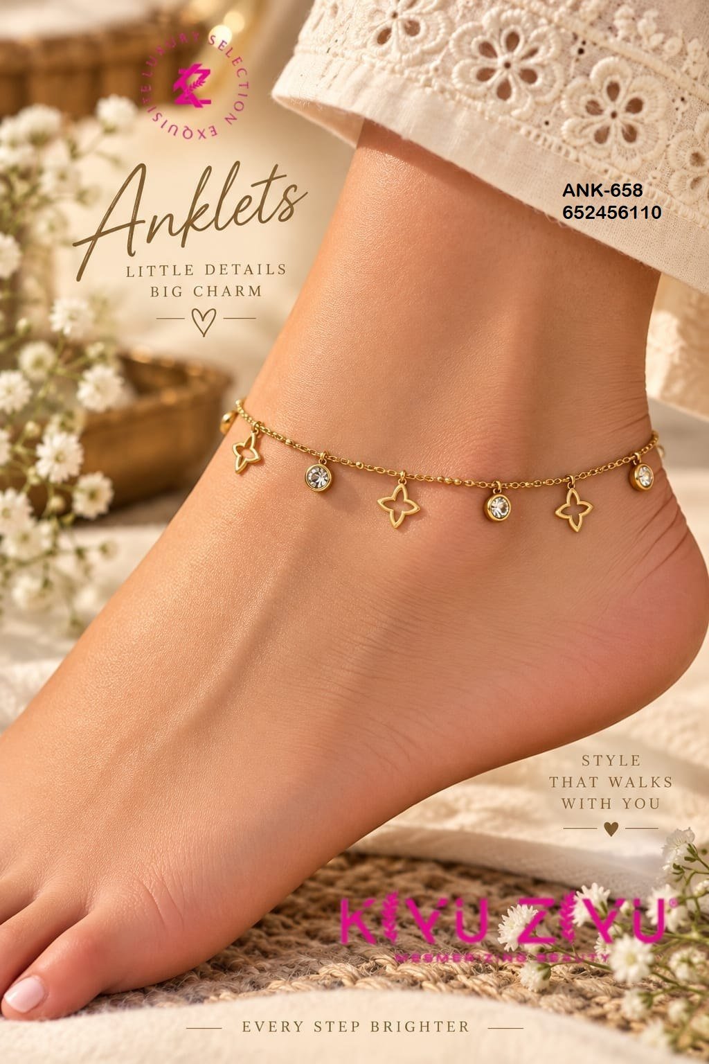 ank 658.jpg ANK-658 Anti-Tarnish Stainless Steel Anklets from Kiyu Ziyu by Zyra Creation