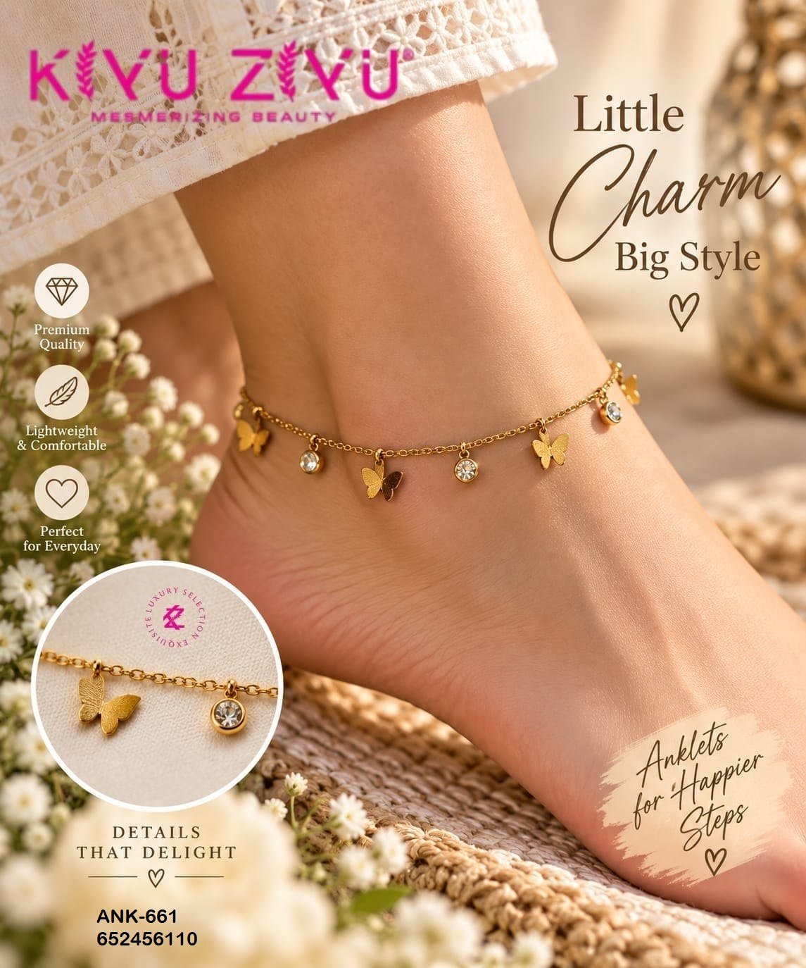 ank 661.jpg ANK-661 Anti-Tarnish Stainless Steel Anklets from Kiyu Ziyu by Zyra Creation