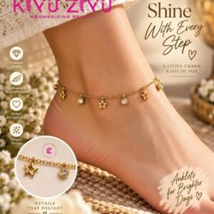 ANK-662 Anti-Tarnish Stainless Steel Anklets from Kiyu Ziyu by Zyra Creation