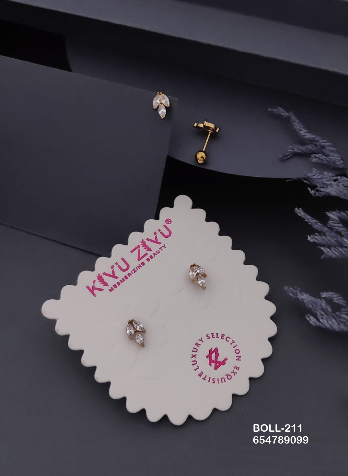 boll 211.jpg BOLL-211 Anti-Tarnish Stainless Steel Boll Back Studs from Kiyu Ziyu by Zyra Creation