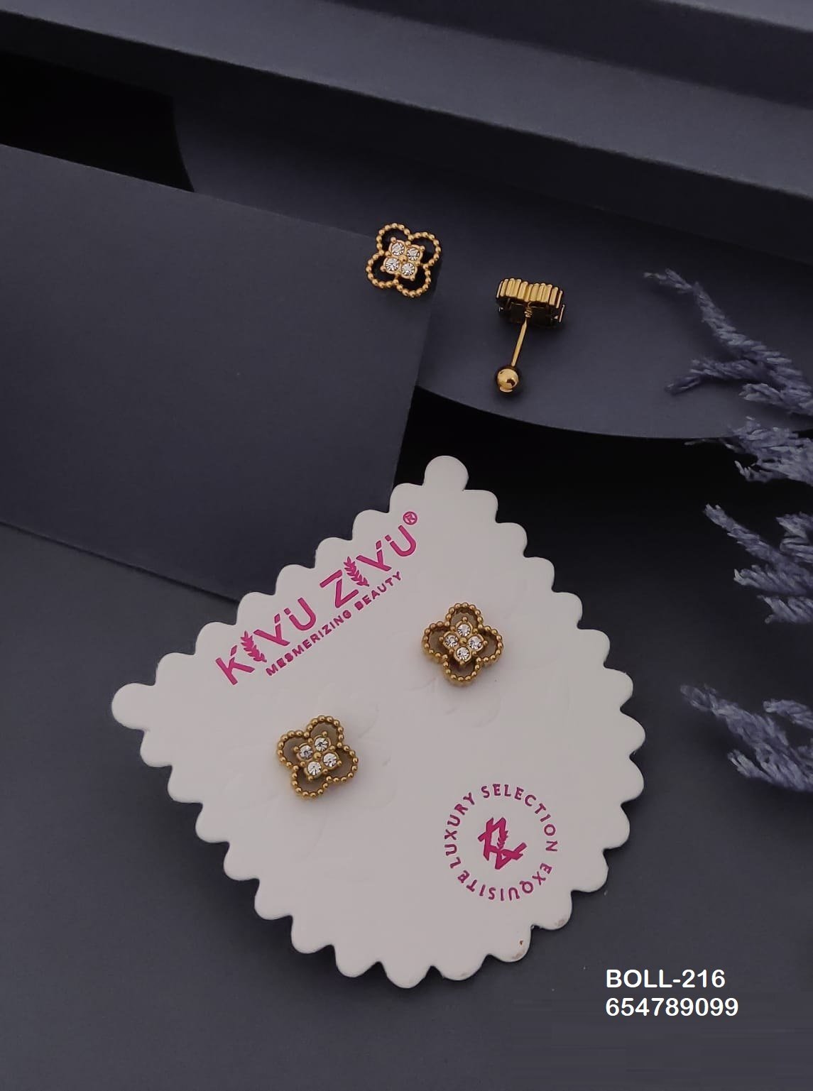 boll 216.jpg BOLL-216 Anti-Tarnish Stainless Steel Boll Back Studs from Kiyu Ziyu by Zyra Creation