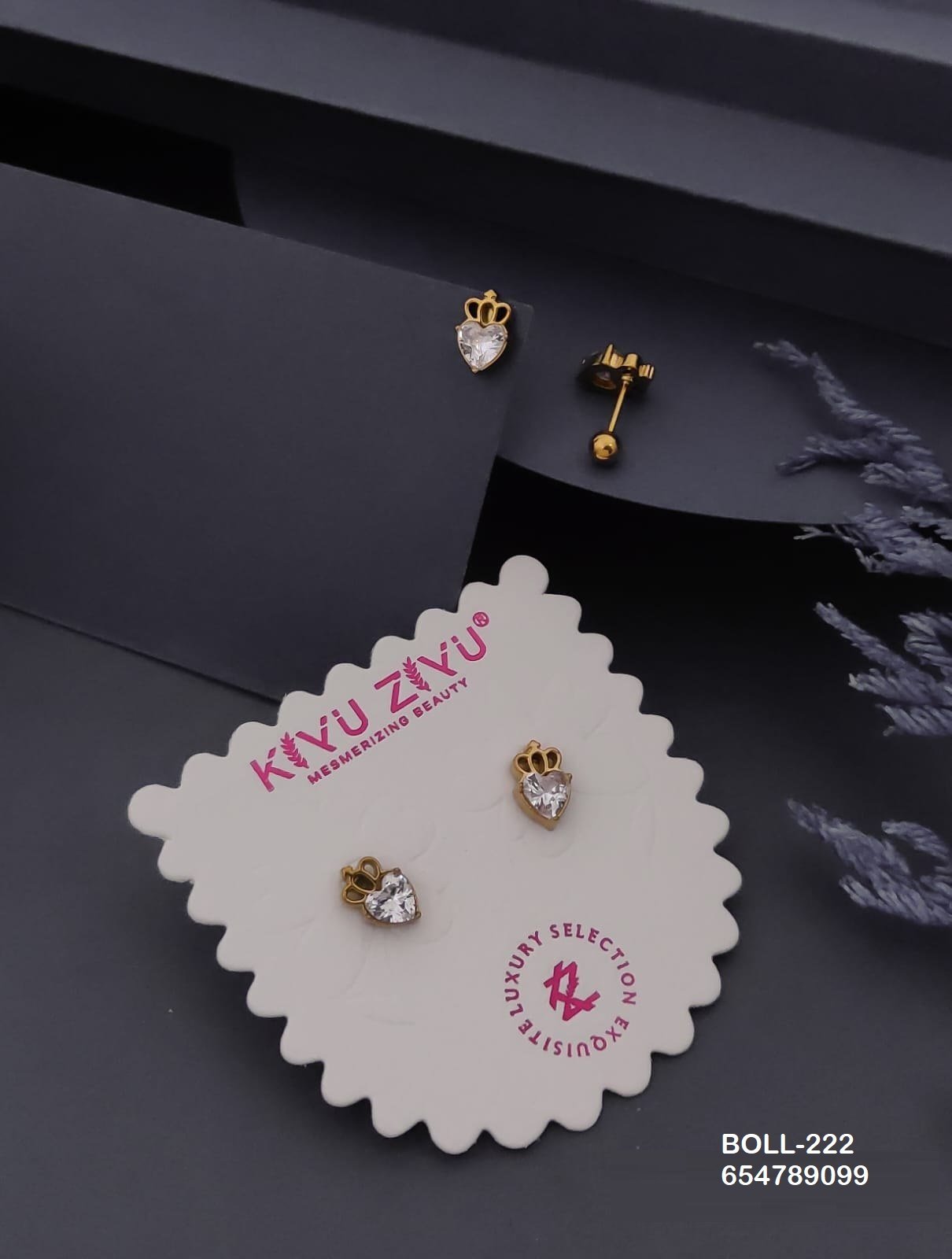 boll 222.jpg BOLL-222 Anti-Tarnish Stainless Steel Boll Back Studs from Kiyu Ziyu by Zyra Creation