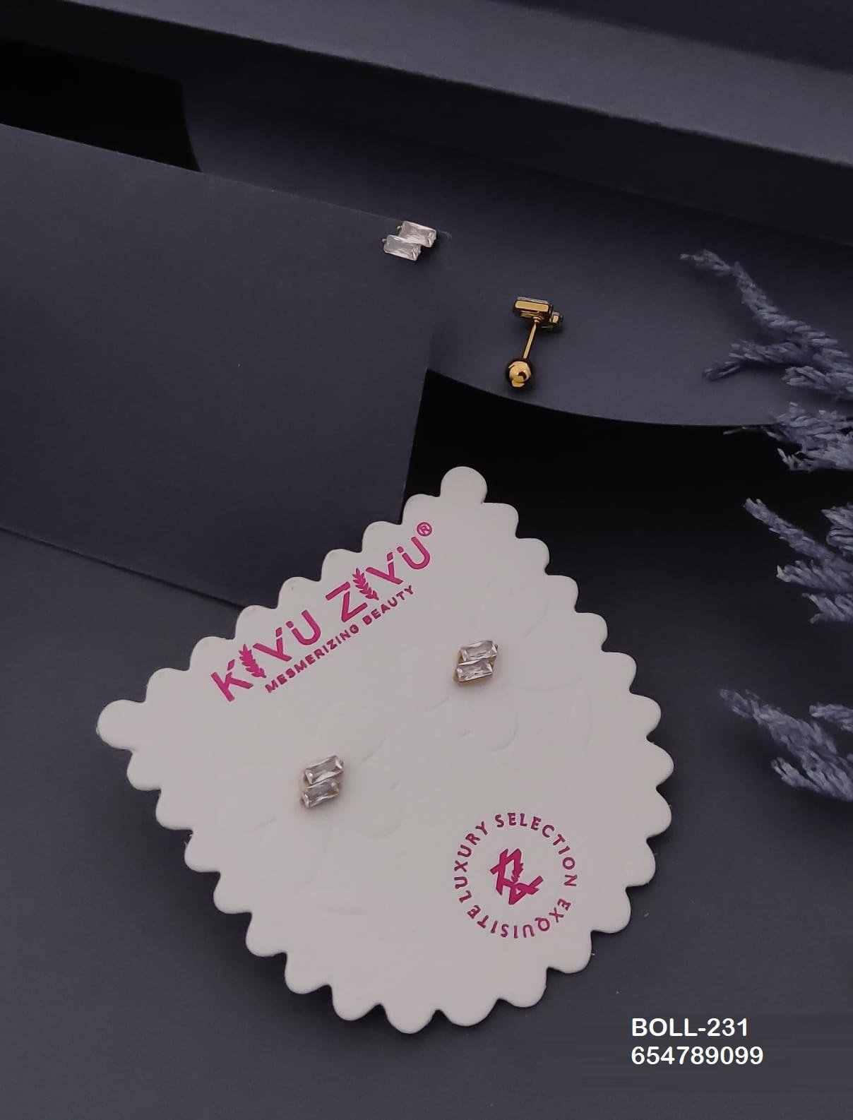 boll 231.jpg BOLL-231 Anti-Tarnish Stainless Steel Boll Back Studs from Kiyu Ziyu by Zyra Creation