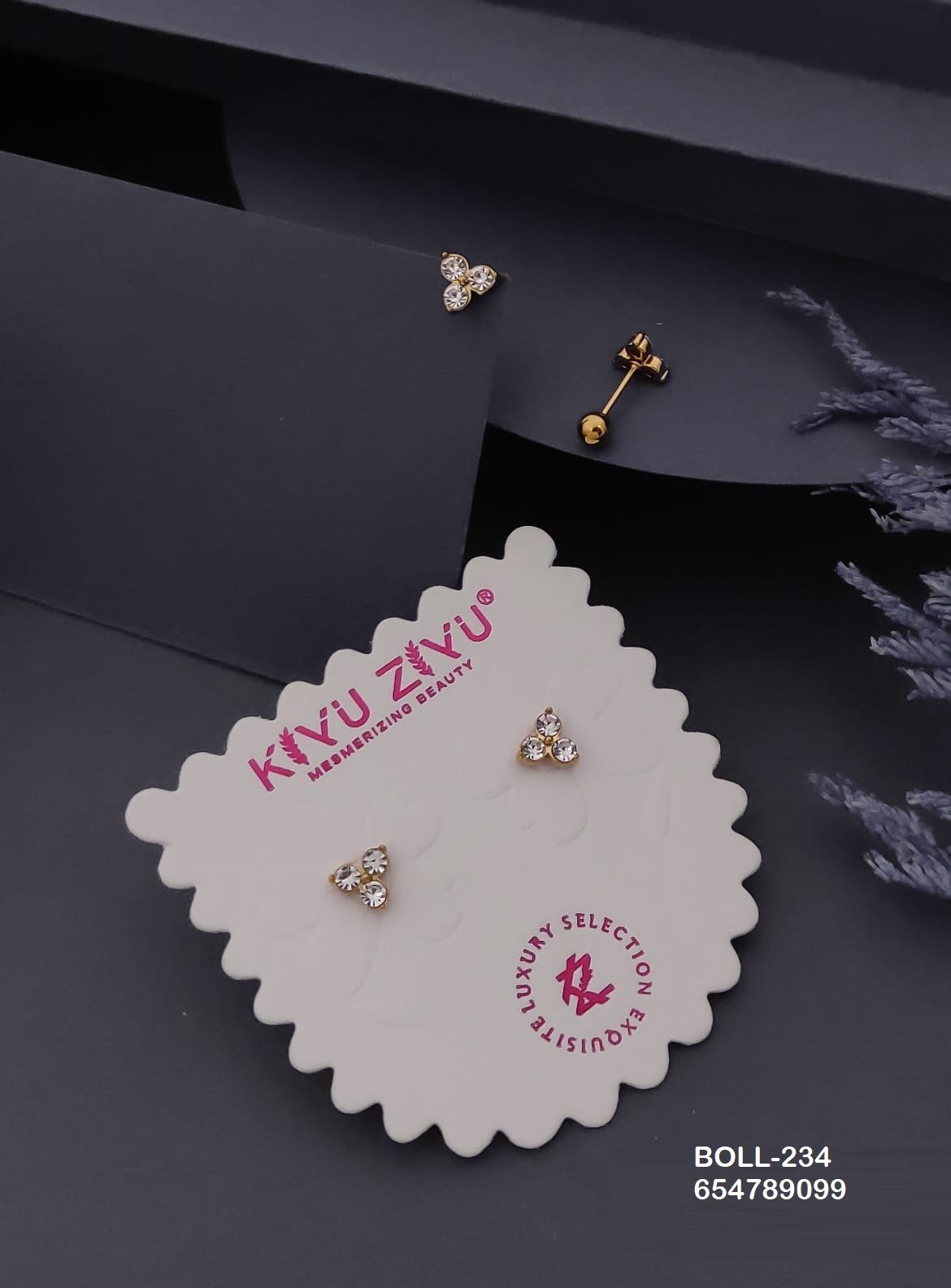 boll 234.jpg BOLL-234 Anti-Tarnish Stainless Steel Boll Back Studs from Kiyu Ziyu by Zyra Creation