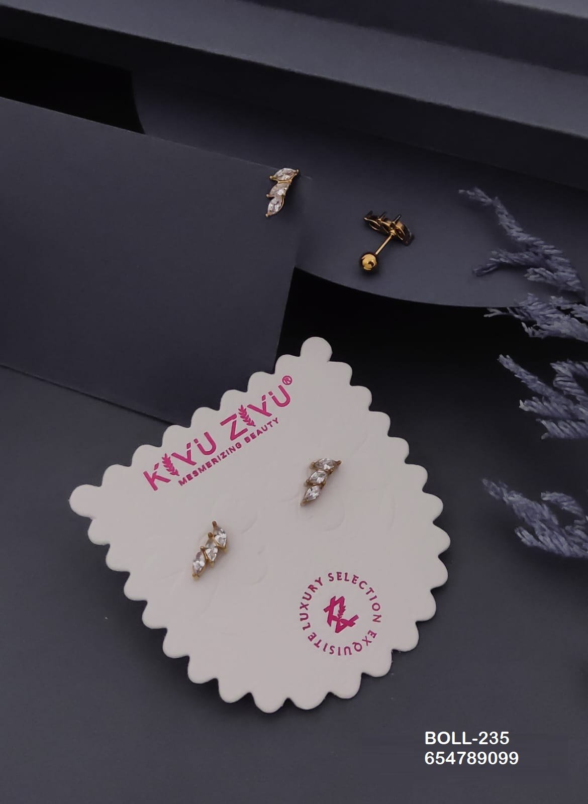 boll 235.jpg BOLL-235 Anti-Tarnish Stainless Steel Boll Back Studs from Kiyu Ziyu by Zyra Creation