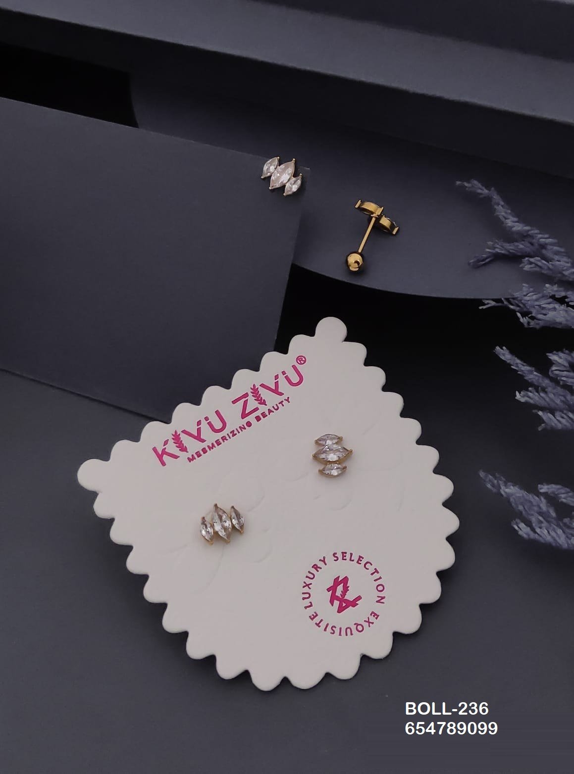boll 236.jpg BOLL-236 Anti-Tarnish Stainless Steel Boll Back Studs from Kiyu Ziyu by Zyra Creation