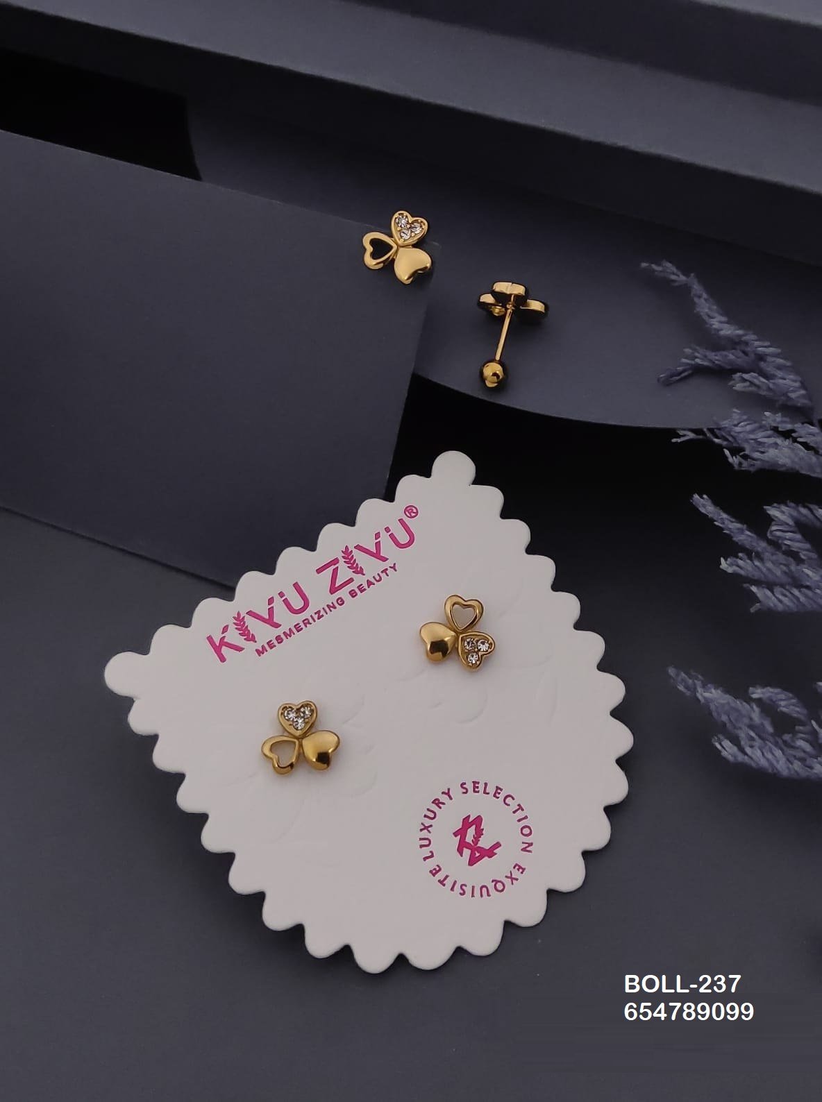 boll 237.jpg BOLL-237 Anti-Tarnish Stainless Steel Boll Back Studs from Kiyu Ziyu by Zyra Creation