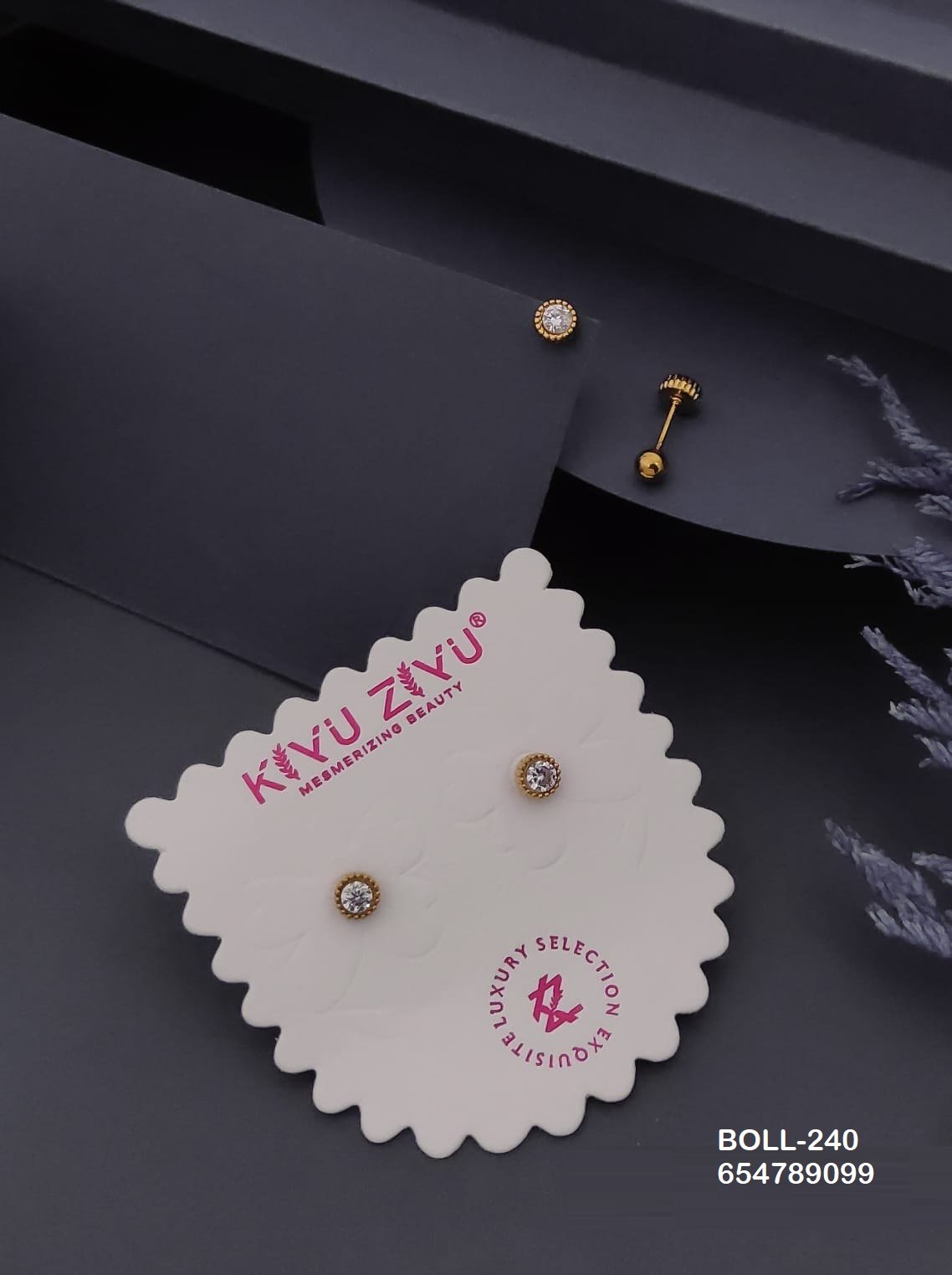 boll 240.jpg BOLL-240 Anti-Tarnish Stainless Steel Boll Back Studs from Kiyu Ziyu by Zyra Creation