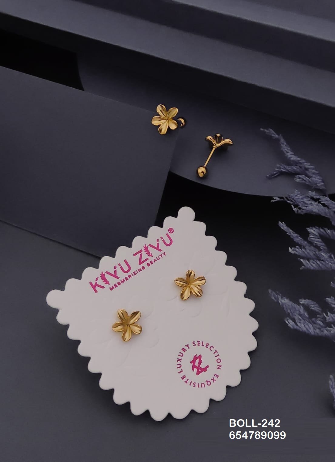 boll 242.jpg BOLL-242 Anti-Tarnish Stainless Steel Boll Back Studs from Kiyu Ziyu by Zyra Creation