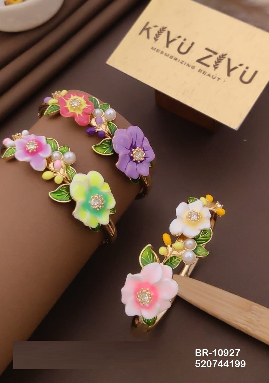 br 10927 1.jpg BR-10927 Anti Tarnish imported Enamel Flower Style Bracelet from Kiyu Ziyu by Zyra Creation