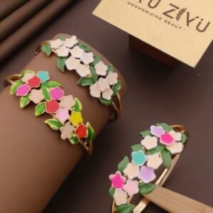 BR-10935 Anti Tarnish imported Enamel Flower Style Bracelet from Kiyu Ziyu by Zyra Creation