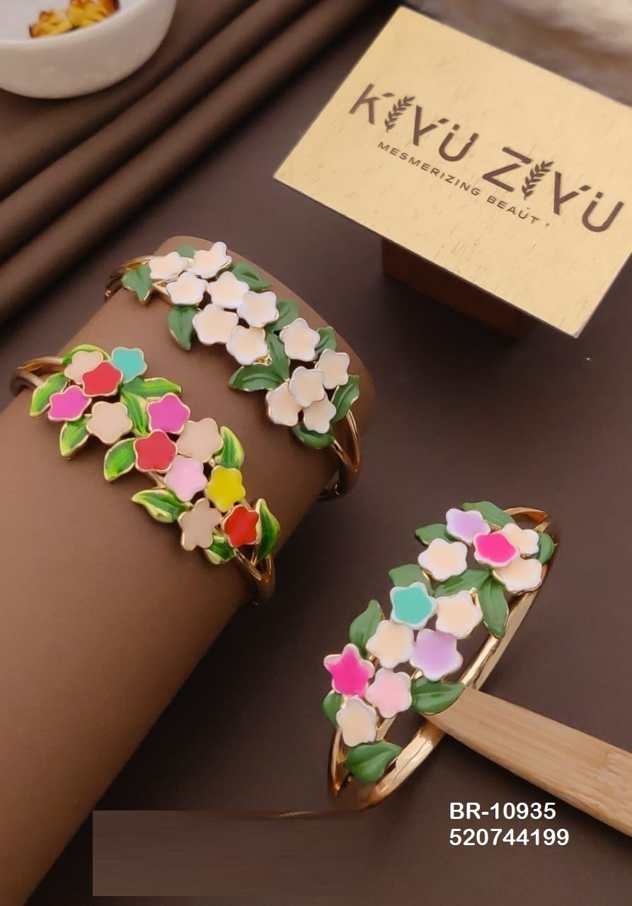 br 10935.jpg BR-10935 Anti Tarnish imported Enamel Flower Style Bracelet from Kiyu Ziyu by Zyra Creation