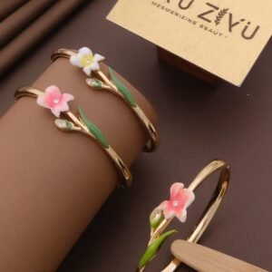 BR-10938 Anti Tarnish imported Enamel Flower Style Bracelet from Kiyu Ziyu by Zyra Creation