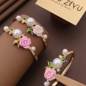 BR-10939 Anti Tarnish imported Enamel Flower Style Bracelet from Kiyu Ziyu by Zyra Creation