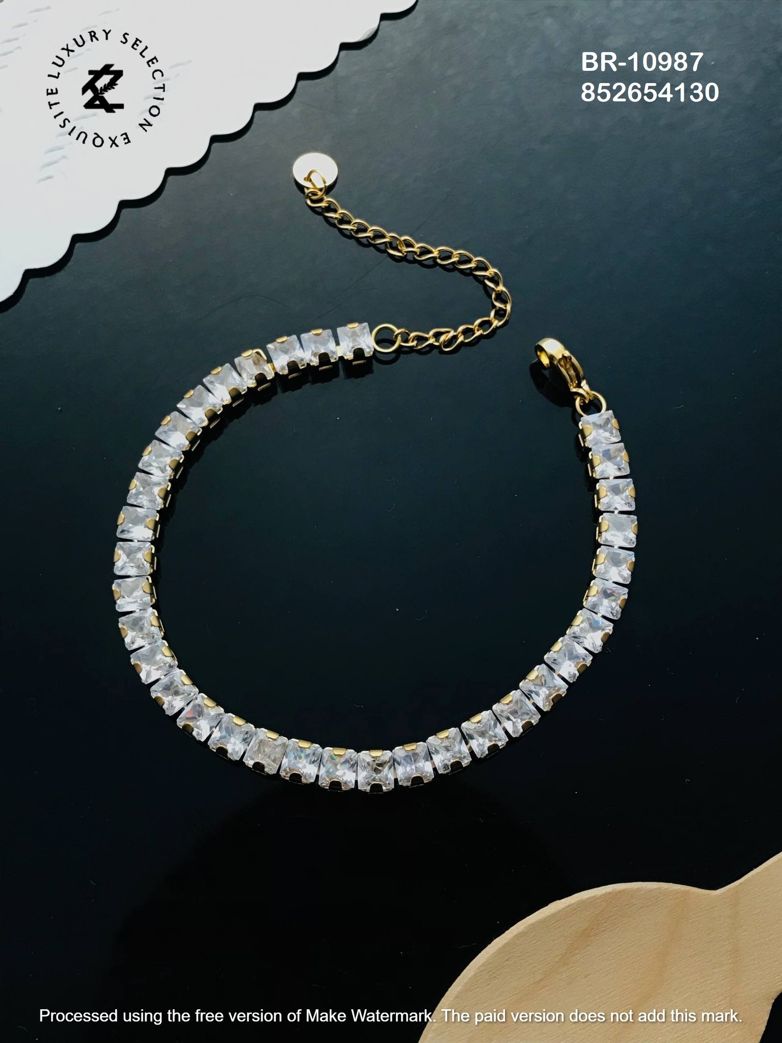 br 10987.jpg BR-10987 Anti-Tarnish Stainless Steel Tennis Chain Bracelets from Kiyu Ziyu by Zyra Creation