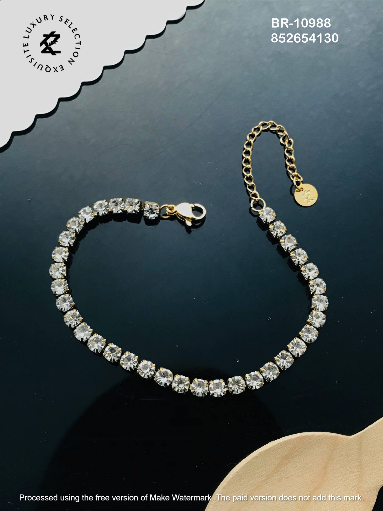 br 10988.jpg BR-10988 Anti-Tarnish Stainless Steel Tennis Chain Bracelets from Kiyu Ziyu by Zyra Creation