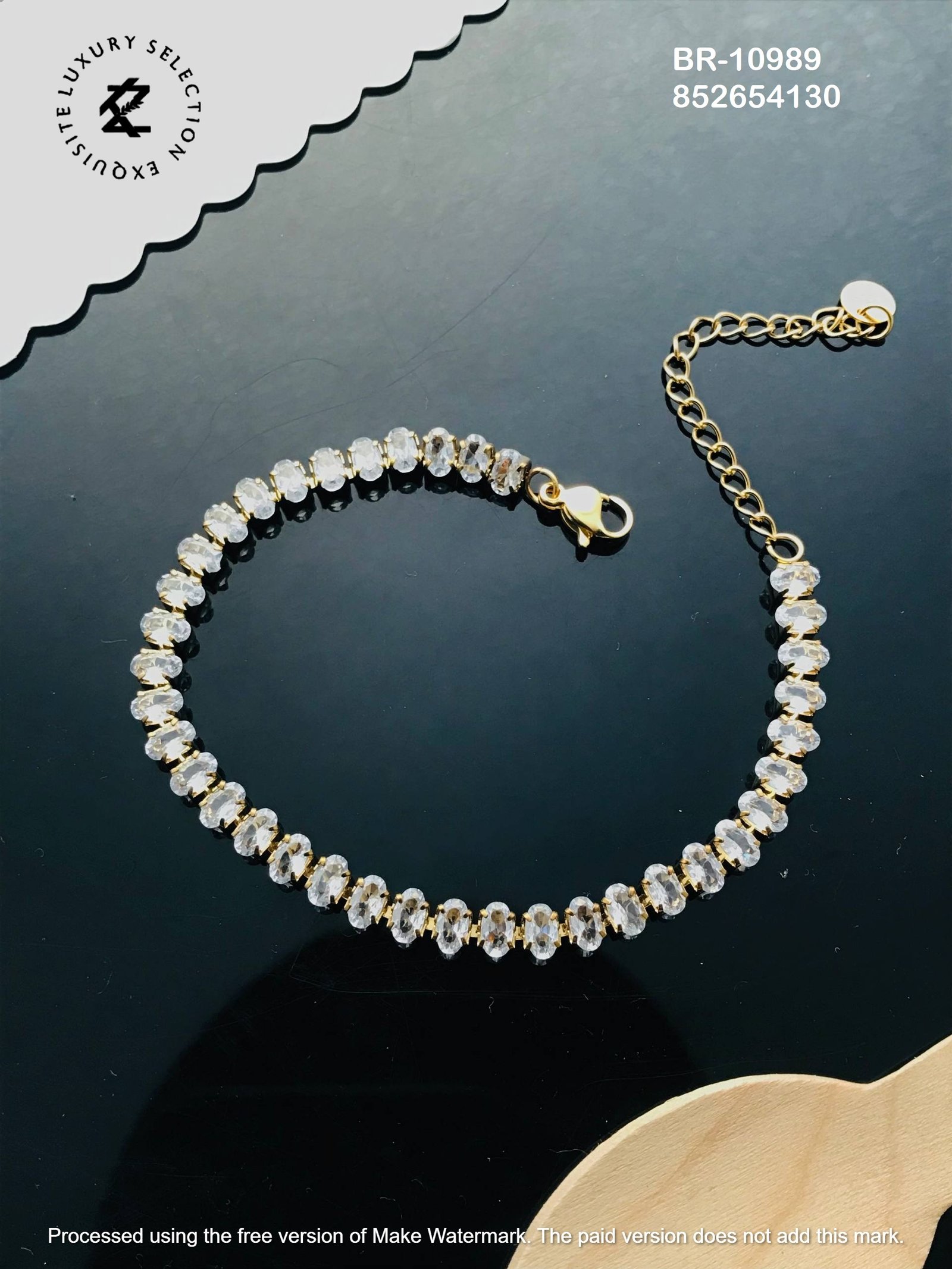 br 10989.jpg BR-10989 Anti-Tarnish Stainless Steel Tennis Chain Bracelets from Kiyu Ziyu by Zyra Creation