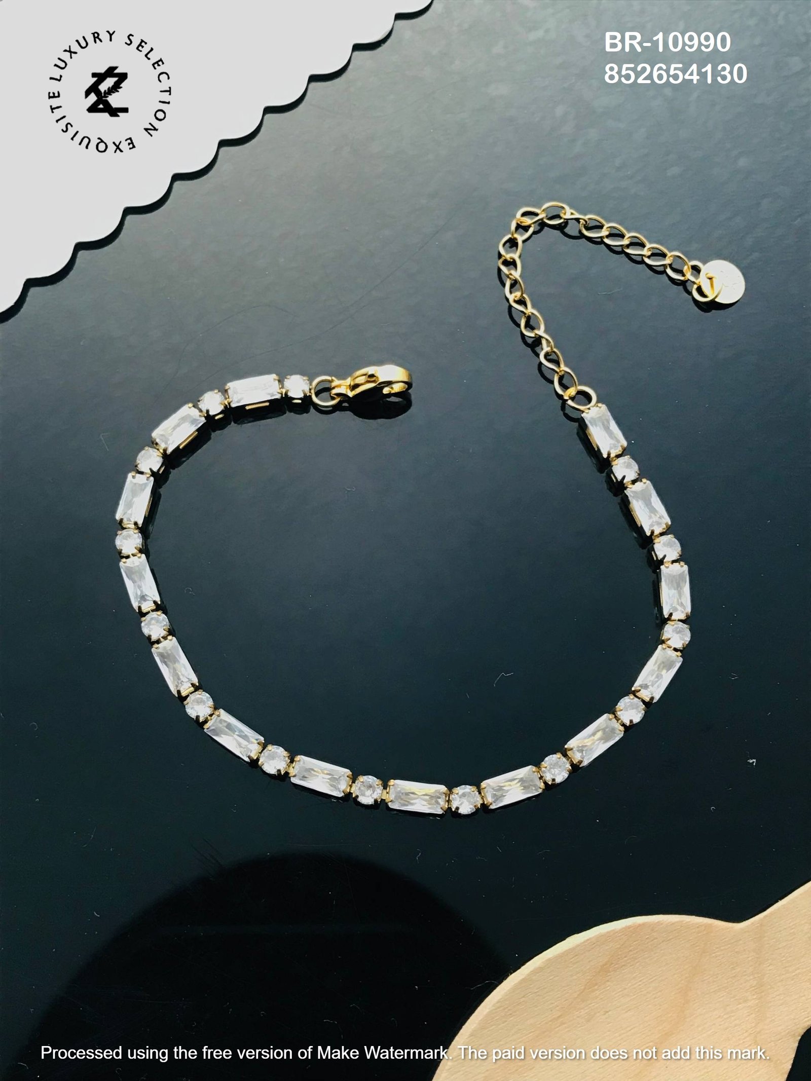br 10990.jpg BR-10990 Anti-Tarnish Stainless Steel Tennis Chain Bracelets from Kiyu Ziyu by Zyra Creation