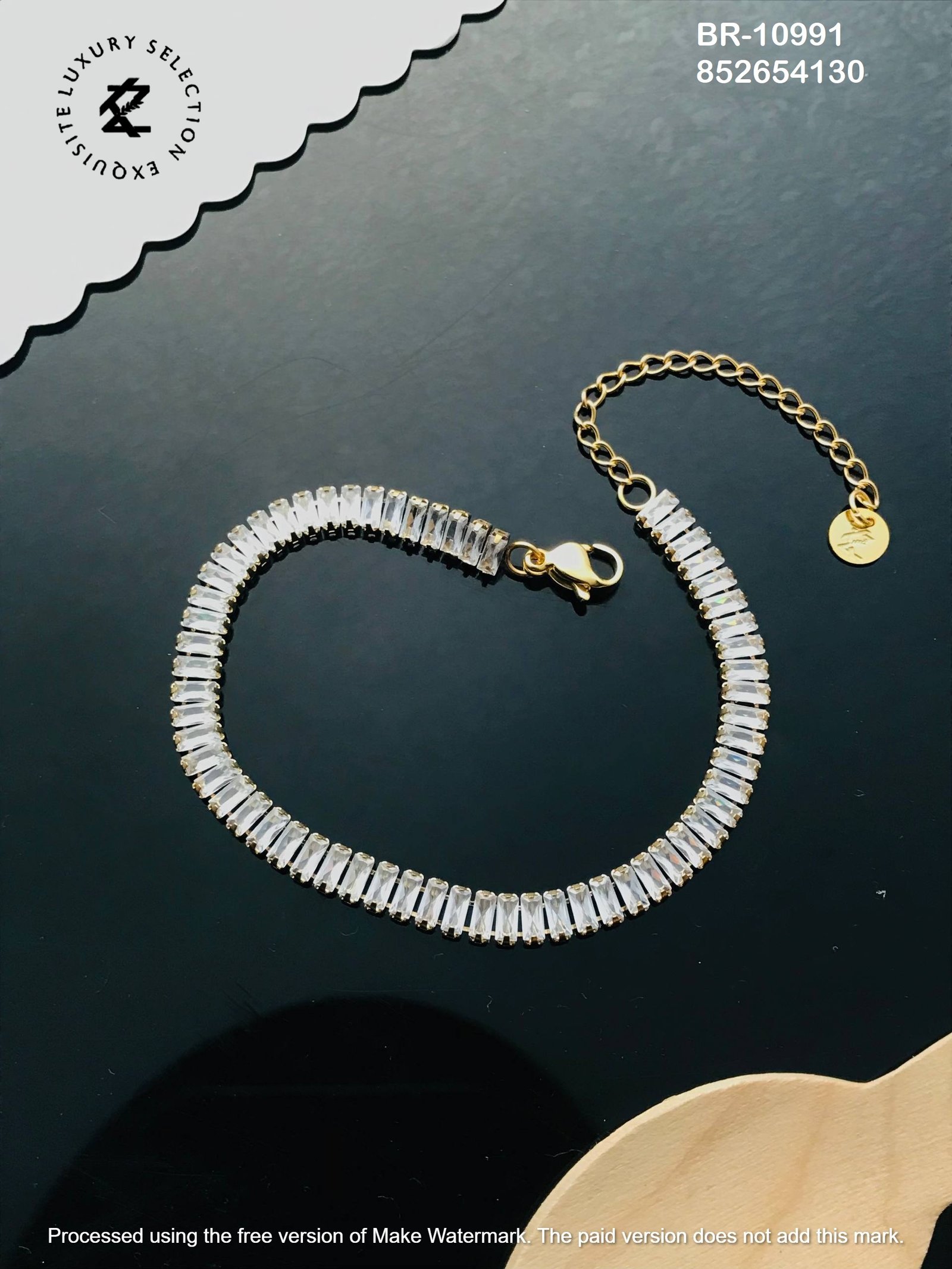 br 10991.jpg BR-10991 Anti-Tarnish Stainless Steel Tennis Chain Bracelets from Kiyu Ziyu by Zyra Creation