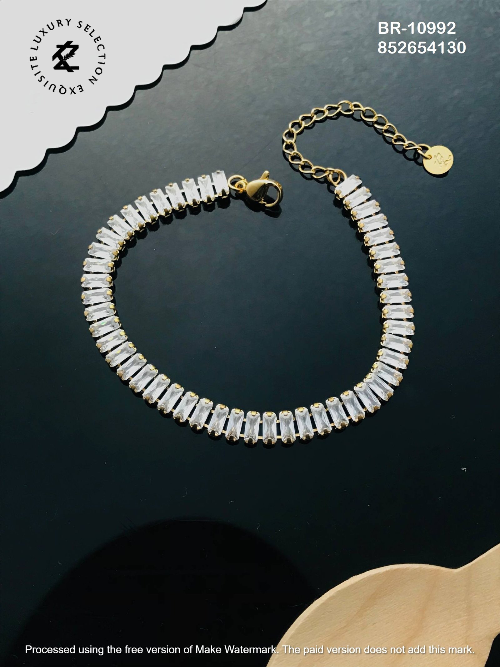 br 10992.jpg BR-10992 Anti-Tarnish Stainless Steel Tennis Chain Bracelets from Kiyu Ziyu by Zyra Creation