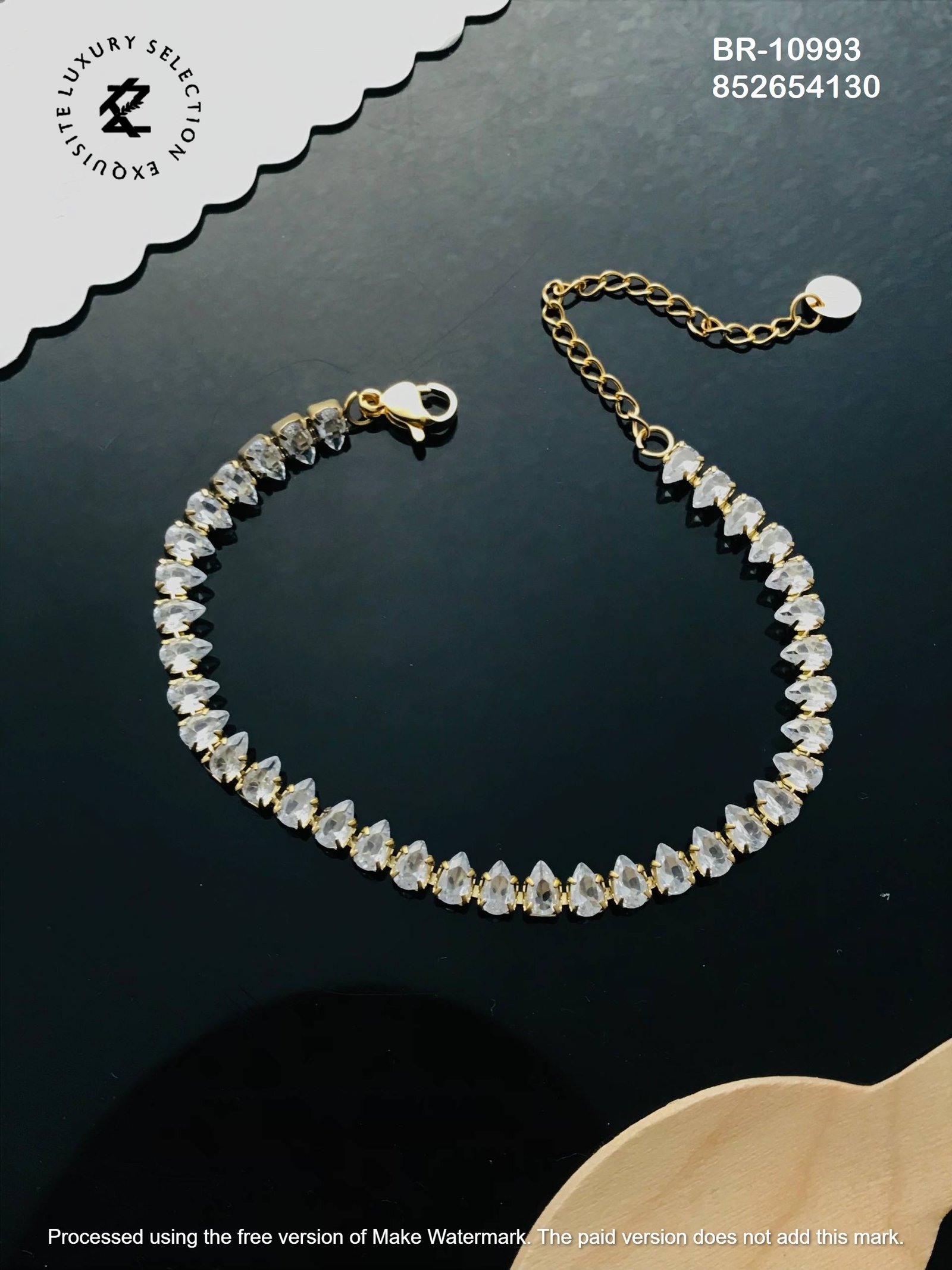 br 10993.jpg BR-10993 Anti-Tarnish Stainless Steel Tennis Chain Bracelets from Kiyu Ziyu by Zyra Creation