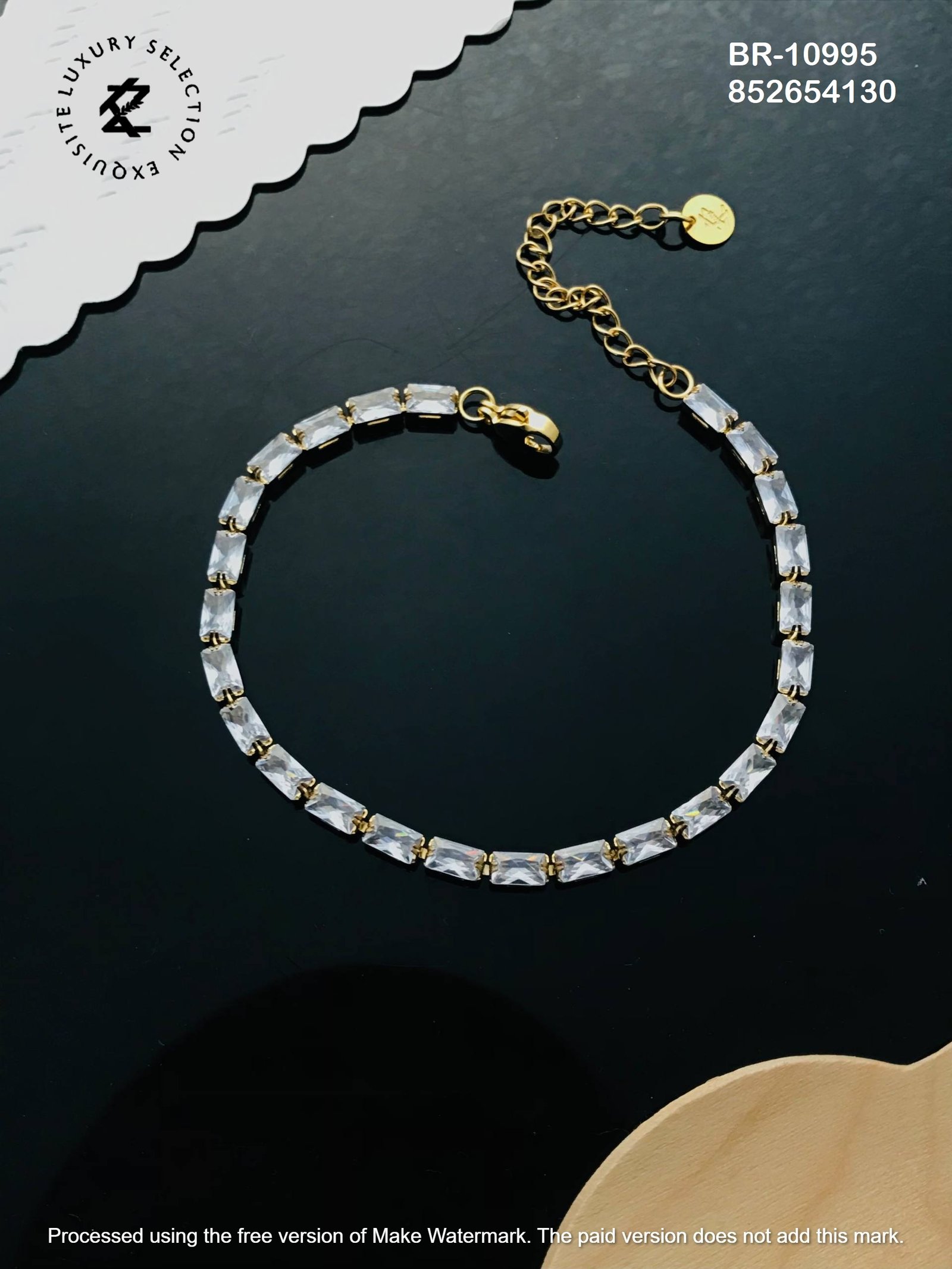 br 10995.jpg BR-10995 Anti-Tarnish Stainless Steel Tennis Chain Bracelets from Kiyu Ziyu by Zyra Creation