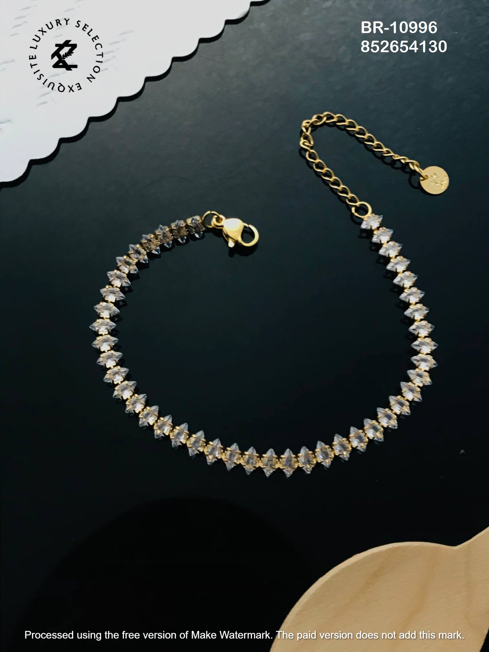 br 10996.jpg BR-10996 Anti-Tarnish Stainless Steel Tennis Chain Bracelets from Kiyu Ziyu by Zyra Creation