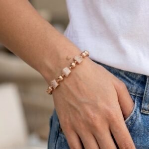 BR-10997 Anti-Tarnish Stainless Steel Rose Gold Plated Chain Bracelets from Kiyu Ziyu by Zyra Creation