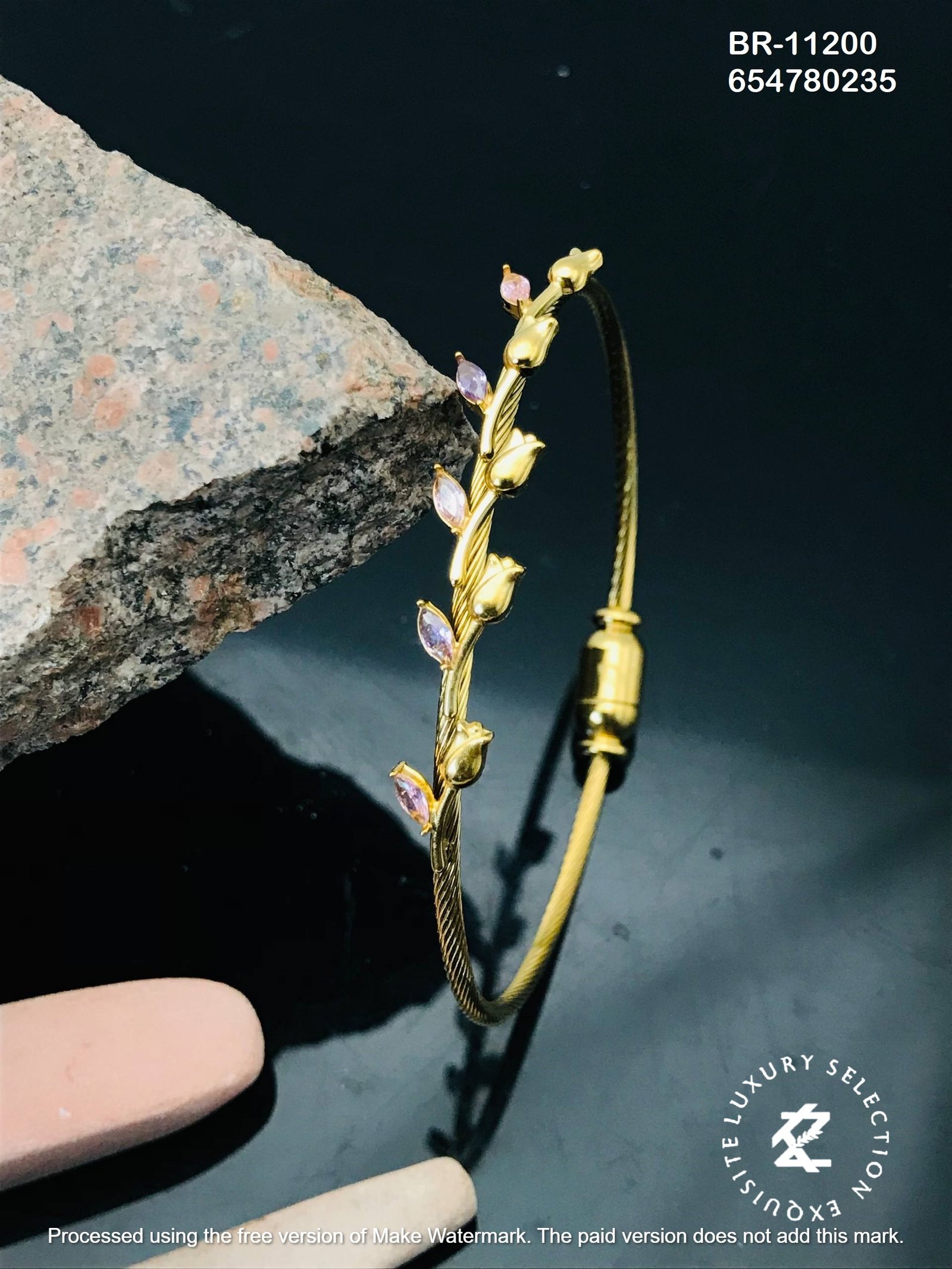 br 11200.jpg BR-11200 Anti-Tarnish Stainless Steel Tulip Style Bracelet from Kiyu Ziyu by Zyra Creation