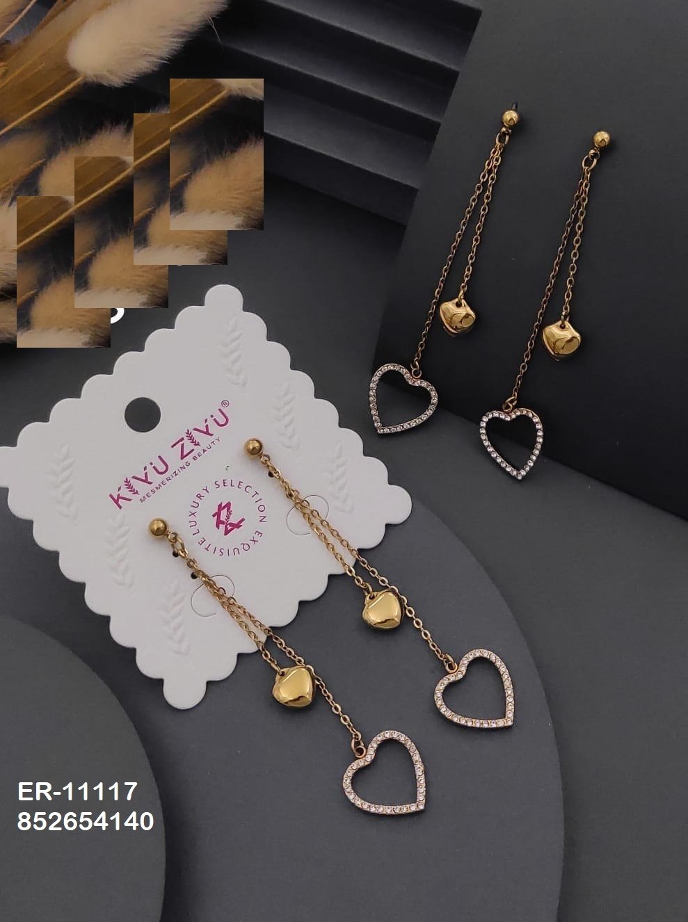 er 11117.jpg ER-11117 Anti-Tarnish Stainless Steel Earrings from Kiyu Ziyu by Zyra Creation