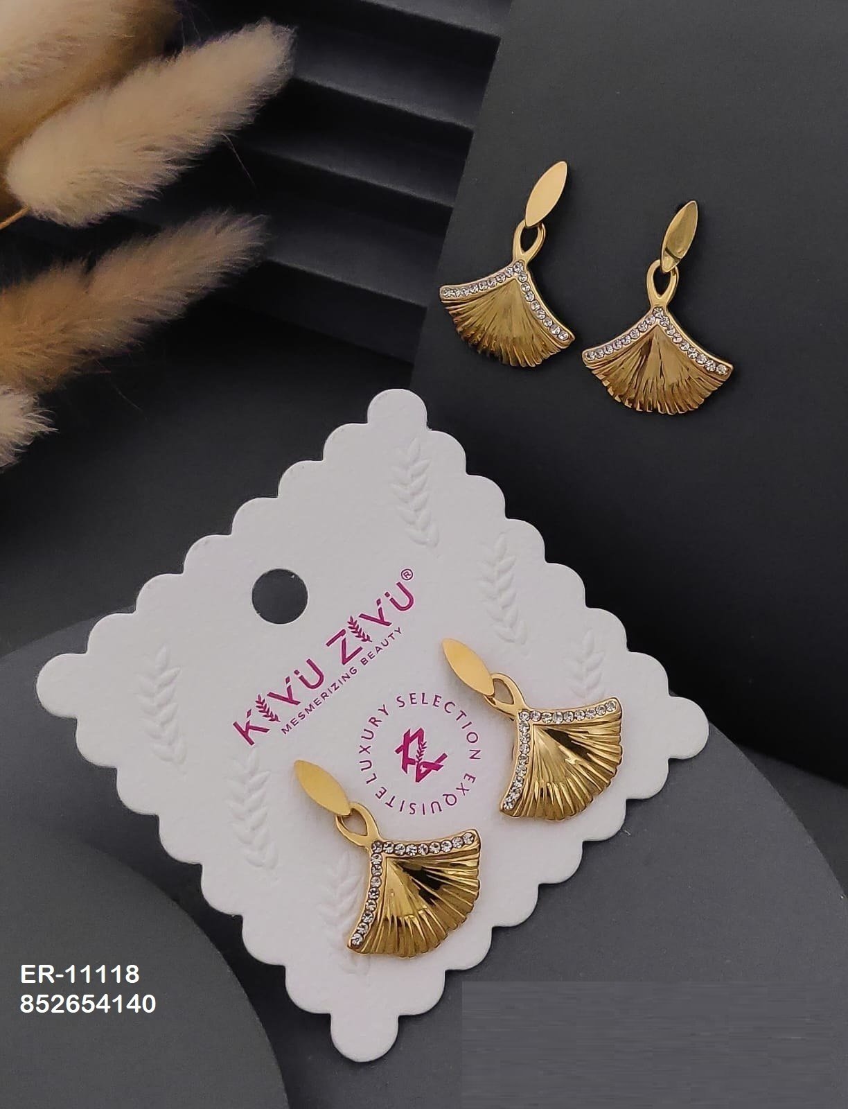 er 11118.jpg ER-11118 Anti-Tarnish Stainless Steel Earrings from Kiyu Ziyu by Zyra Creation