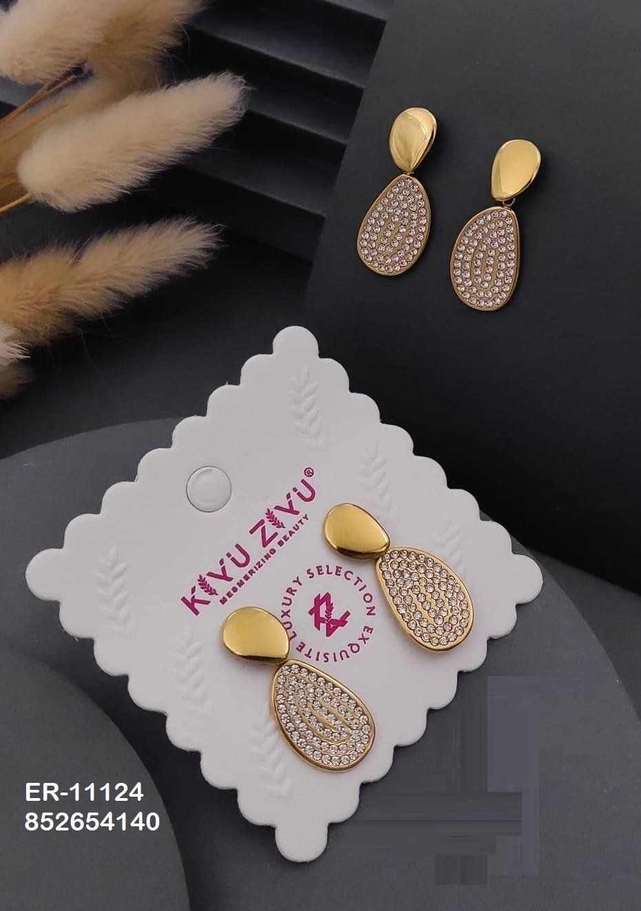 er 11124.jpg ER-11124 Anti-Tarnish Stainless Steel Earrings from Kiyu Ziyu by Zyra Creation