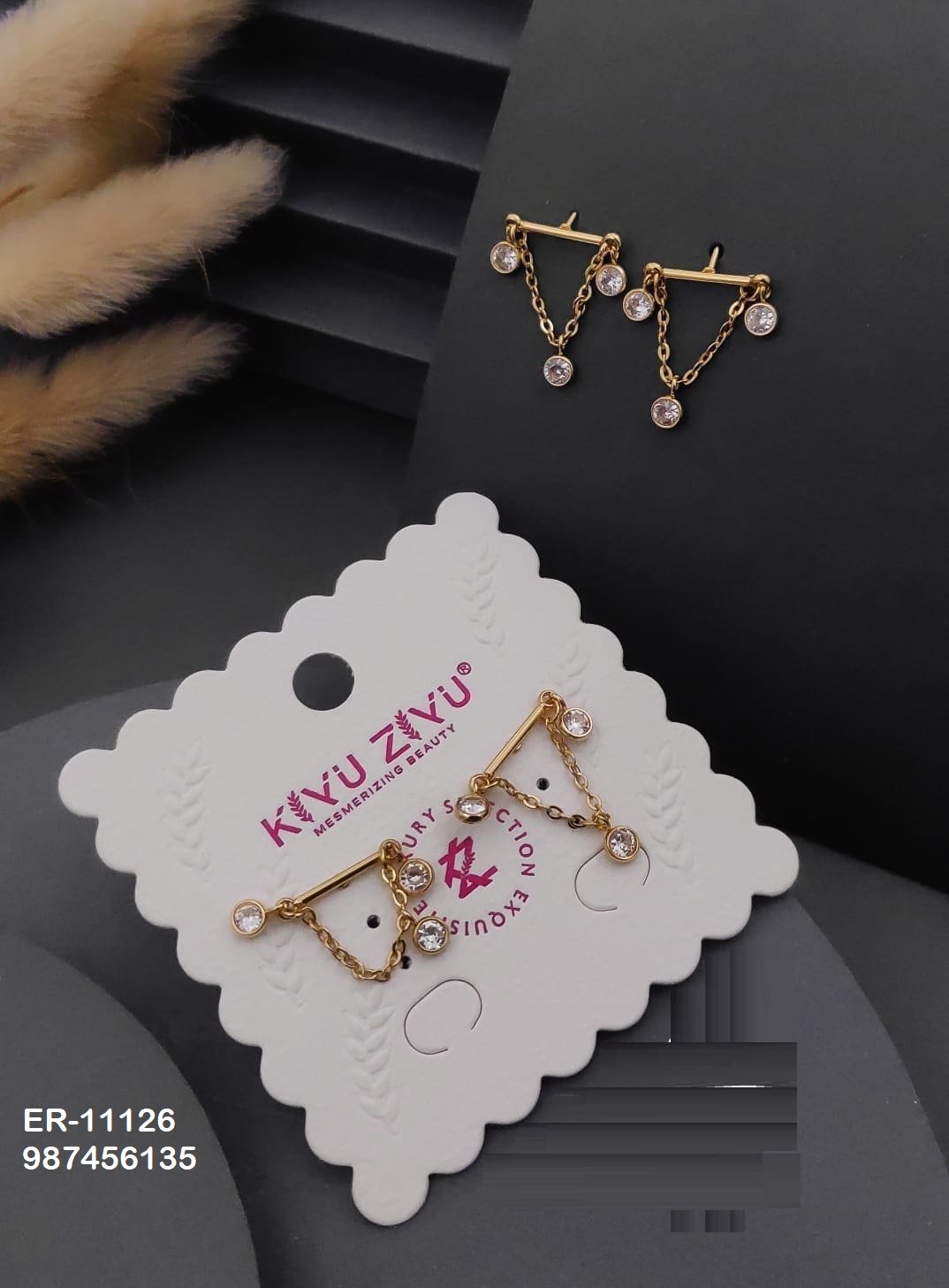 er 11126.jpg ER-11126 Anti-Tarnish Stainless Steel Earrings from Kiyu Ziyu by Zyra Creation