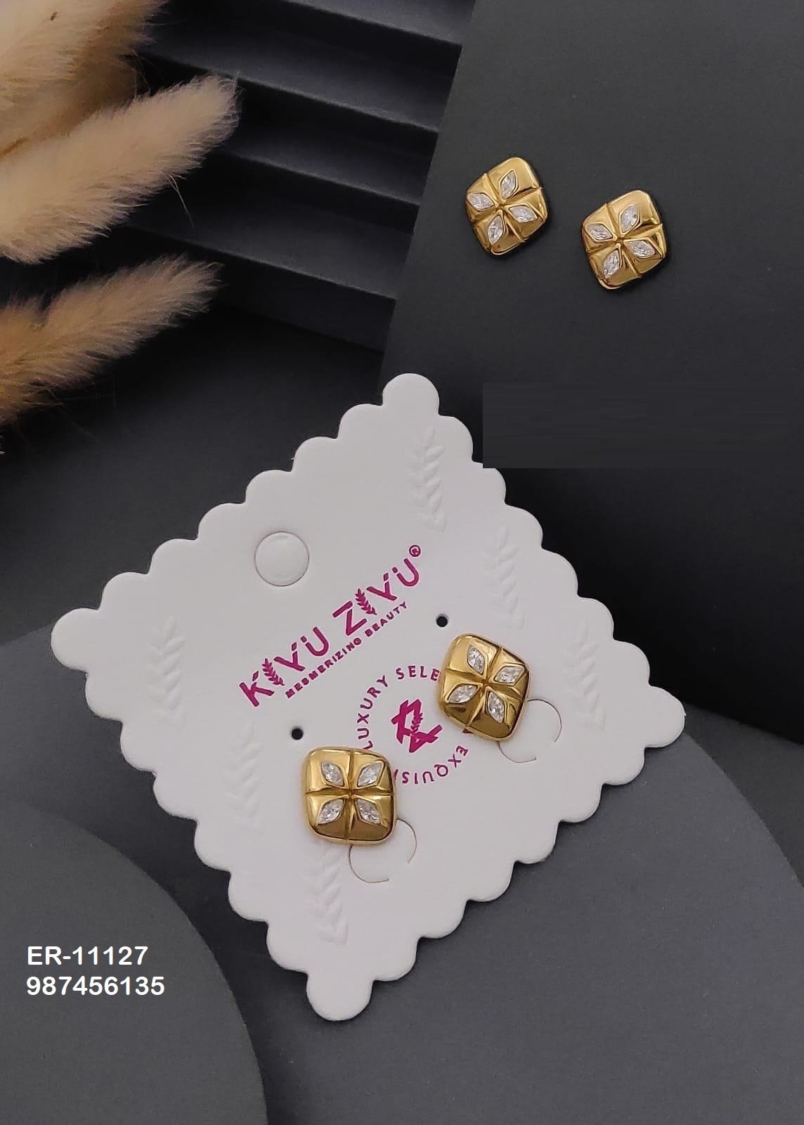 er 11127.jpg ER-11127 Anti-Tarnish Stainless Steel Earrings from Kiyu Ziyu by Zyra Creation