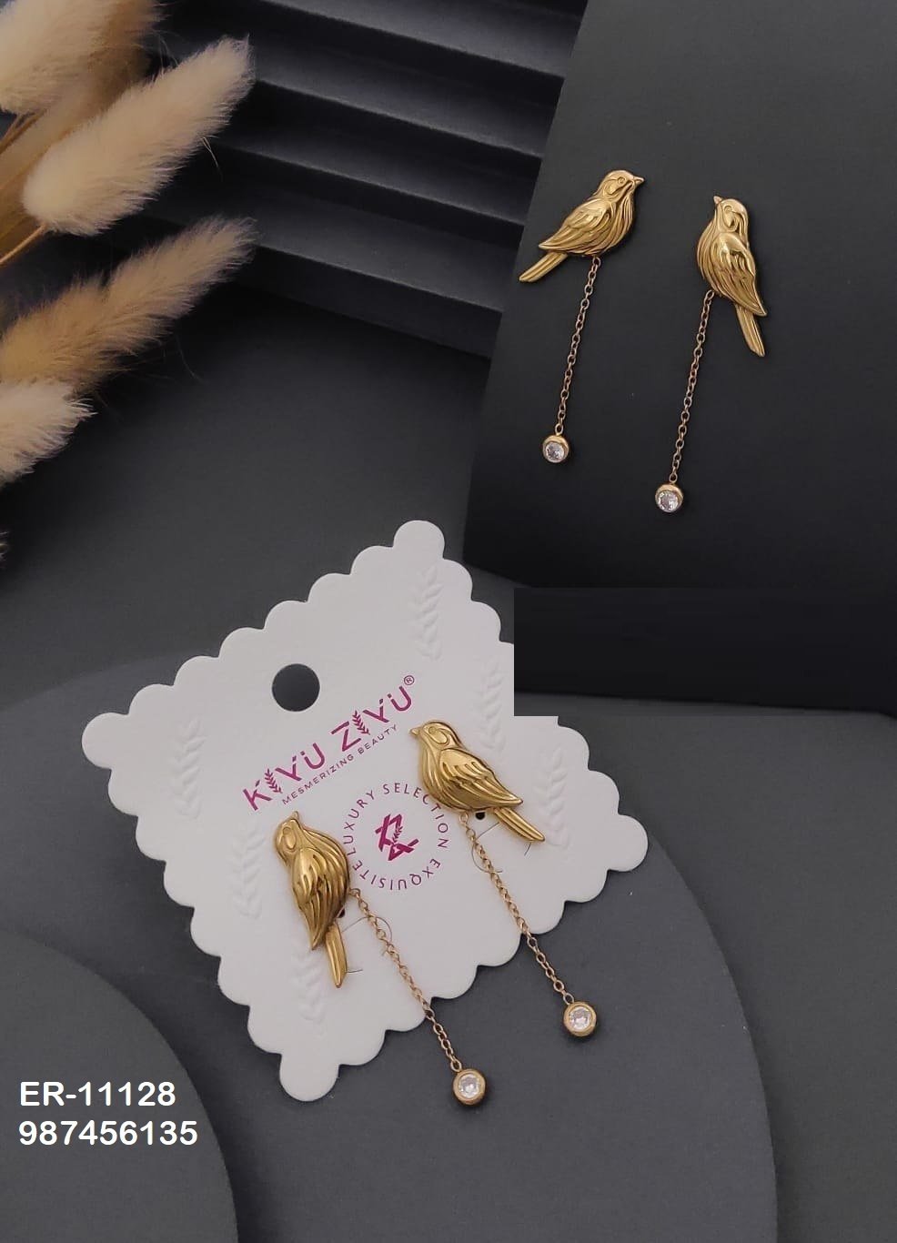 er 11128.jpg ER-11128 Anti-Tarnish Stainless Steel Earrings from Kiyu Ziyu by Zyra Creation