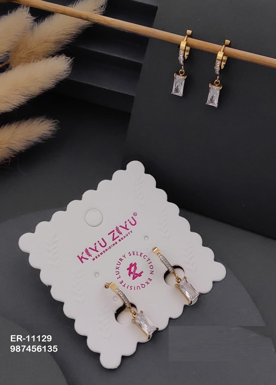 er 11129.jpg ER-11129 Anti-Tarnish Stainless Steel Earrings from Kiyu Ziyu by Zyra Creation