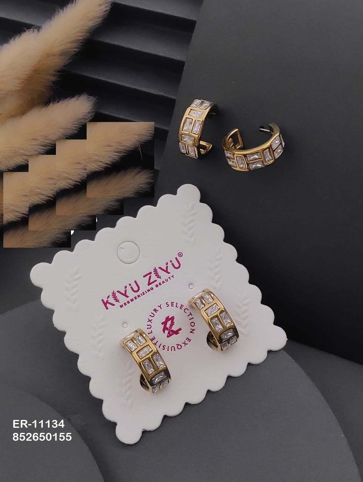 er 11134.jpg ER-11134 Anti-Tarnish Stainless Steel Earrings from Kiyu Ziyu by Zyra Creation