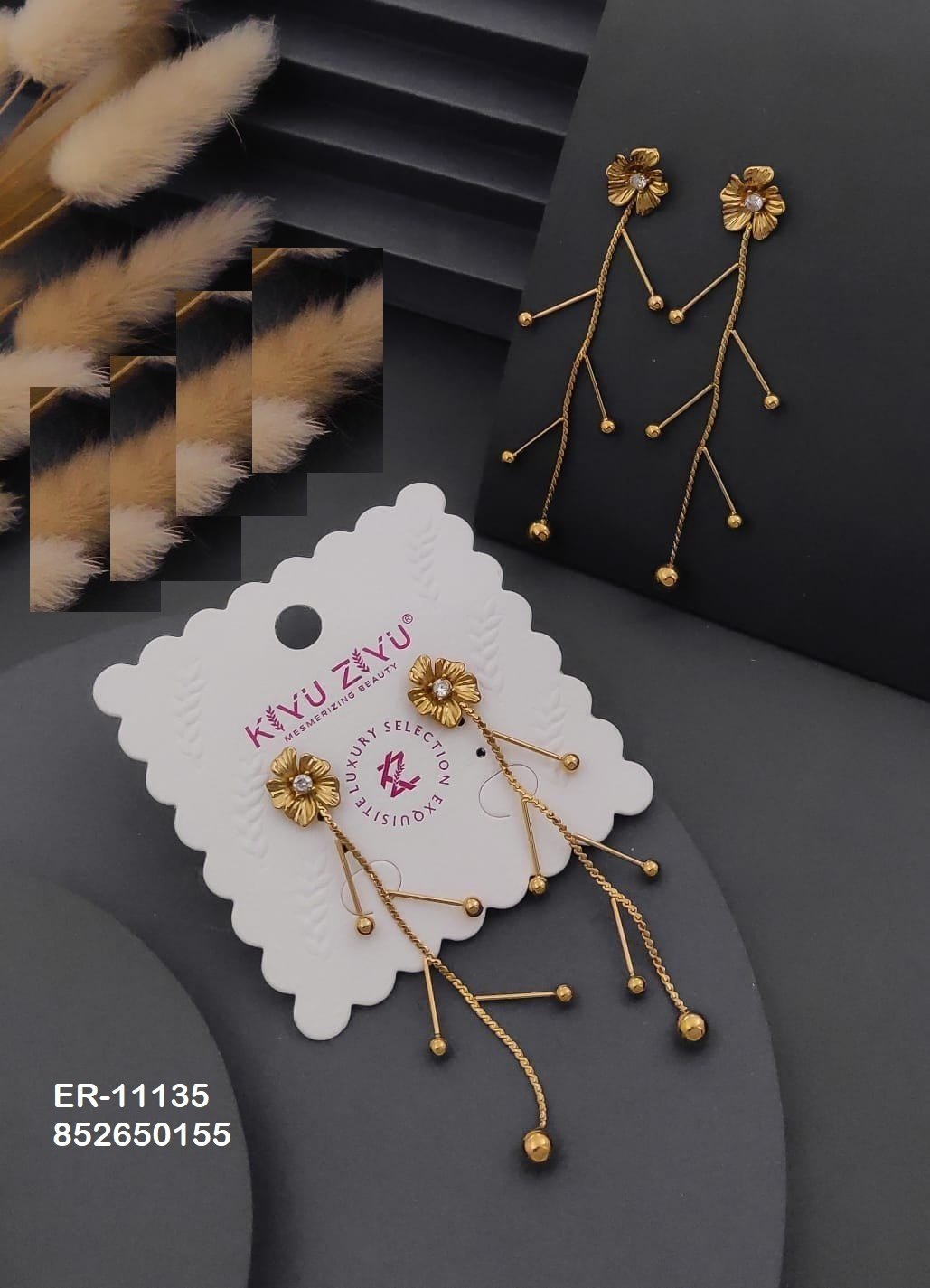 er 11135.jpg ER-11135 Anti-Tarnish Stainless Steel Earrings from Kiyu Ziyu by Zyra Creation