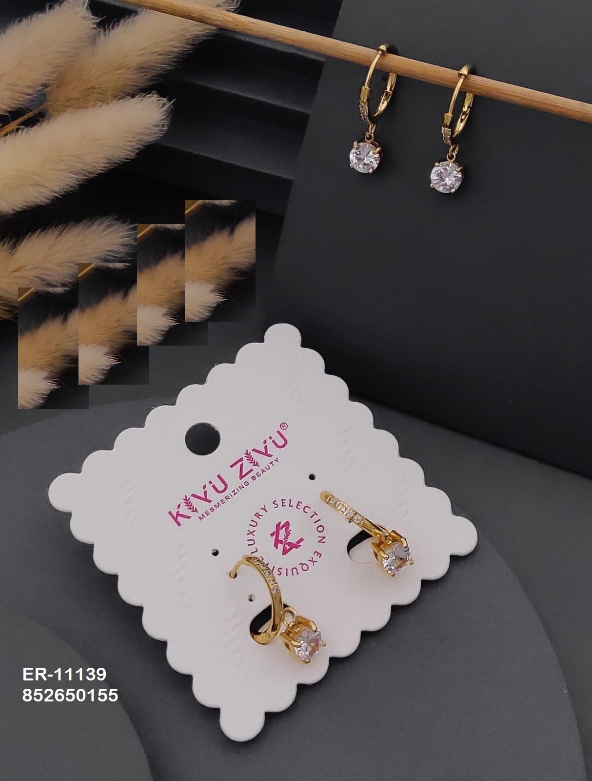 er 11139.jpg ER-11139 Anti-Tarnish Stainless Steel Earrings from Kiyu Ziyu by Zyra Creation