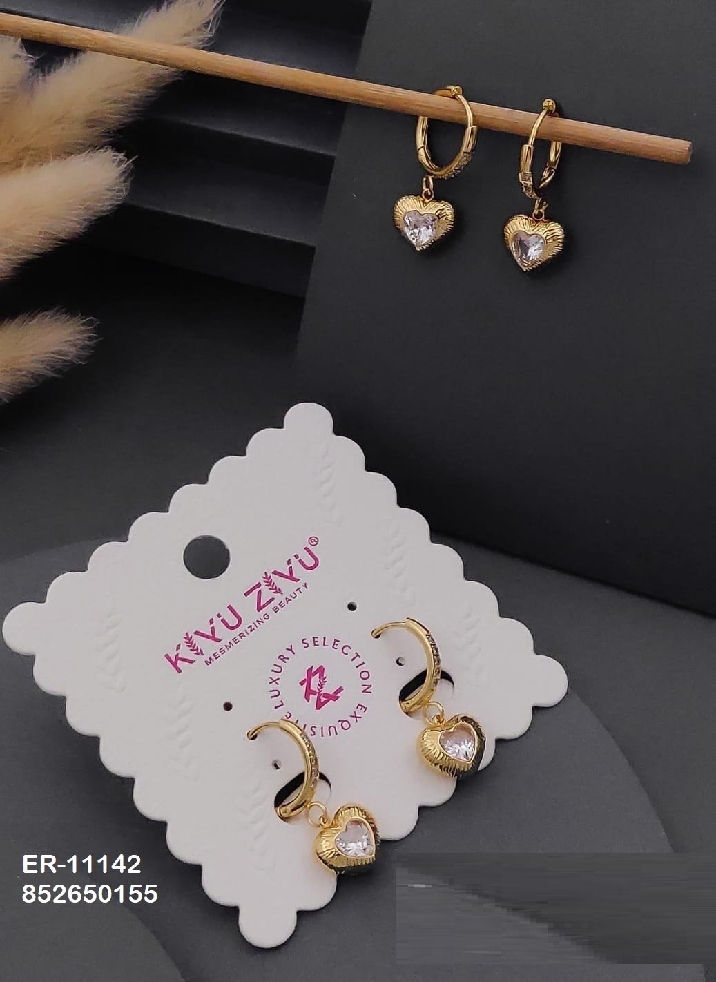 er 11142.jpg ER-11142 Anti-Tarnish Stainless Steel Earrings from Kiyu Ziyu by Zyra Creation