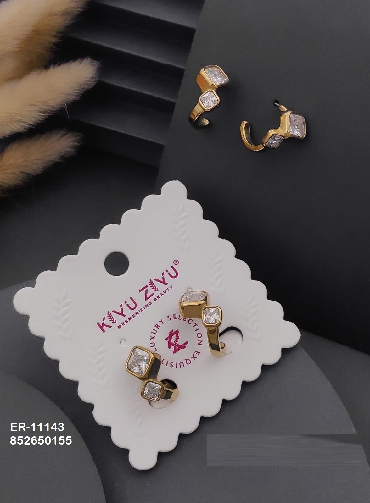 er 11143.jpg ER-11143 Anti-Tarnish Stainless Steel Earrings from Kiyu Ziyu by Zyra Creation