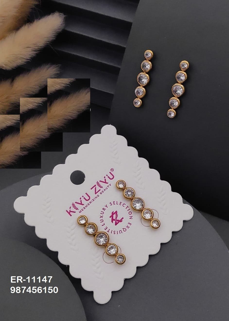 er 11147.jpg ER-11147 Anti-Tarnish Stainless Steel Earrings from Kiyu Ziyu by Zyra Creation