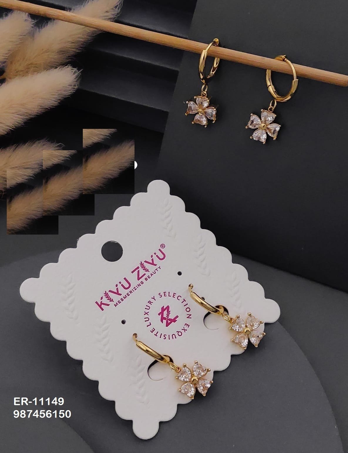 er 11149.jpg ER-11149 Anti-Tarnish Stainless Steel Earrings from Kiyu Ziyu by Zyra Creation