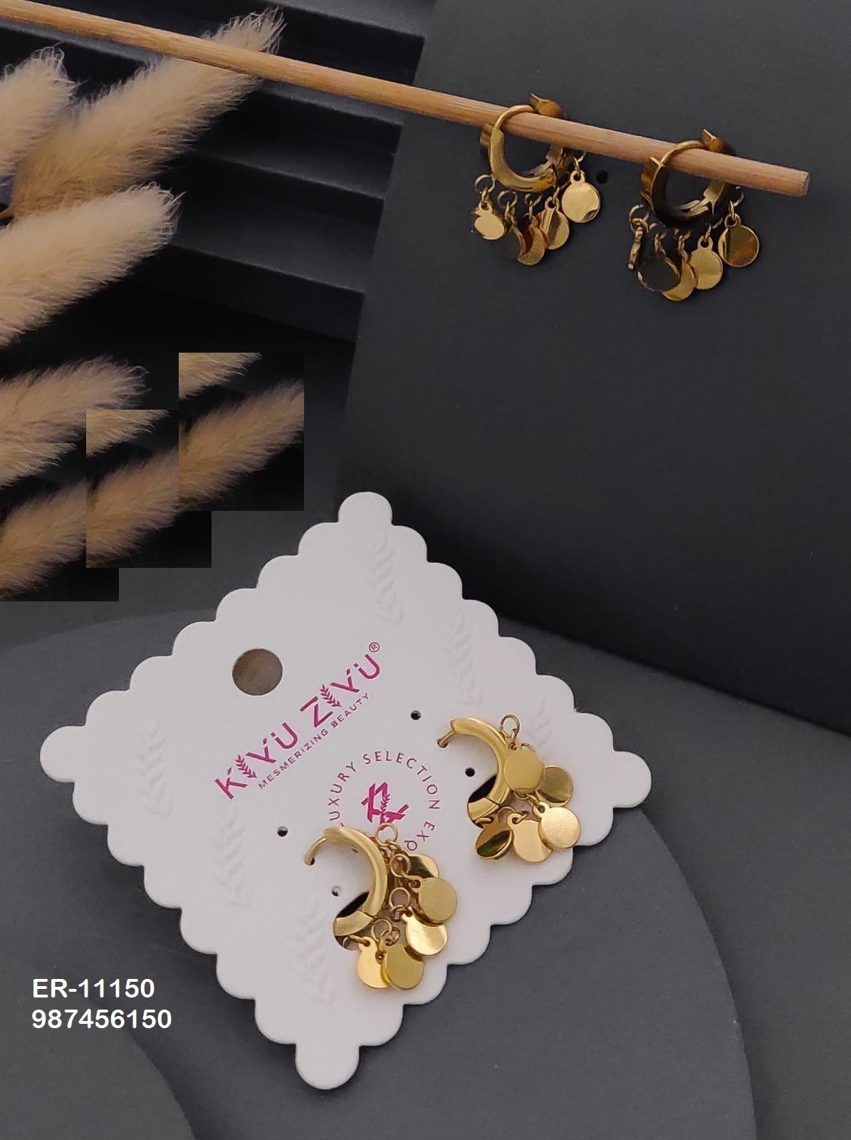 er 11150.jpg ER-11150 Anti-Tarnish Stainless Steel Earrings from Kiyu Ziyu by Zyra Creation