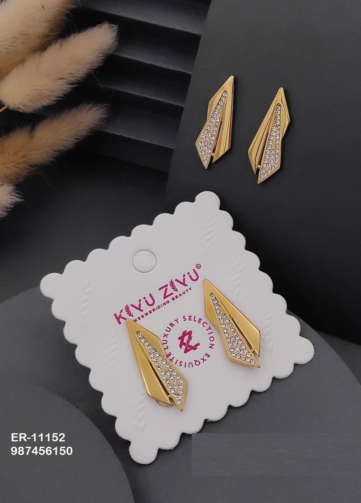er 11152.jpg ER-11152 Anti-Tarnish Stainless Steel Earrings from Kiyu Ziyu by Zyra Creation