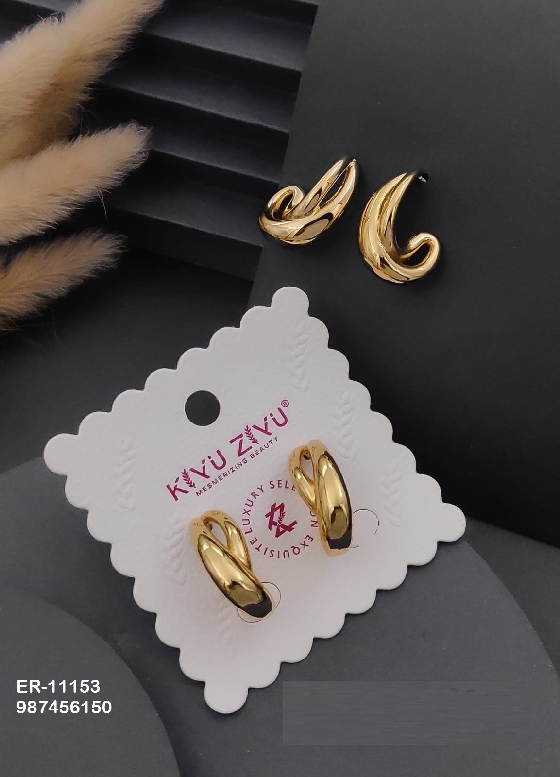 er 11153.jpg ER-11153 Anti-Tarnish Stainless Steel Earrings from Kiyu Ziyu by Zyra Creation